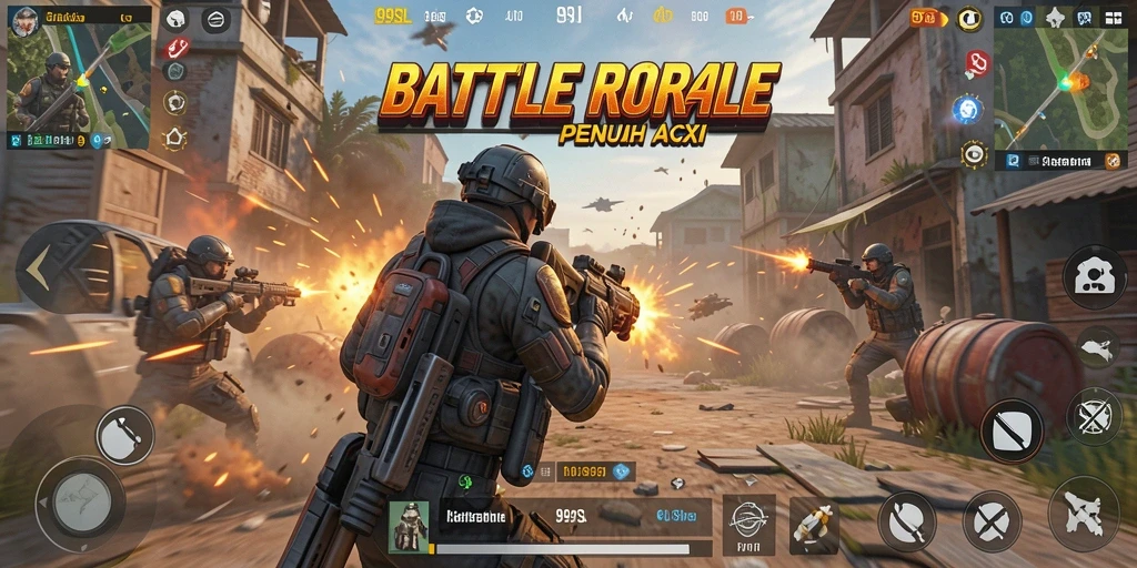 Gameplay mendebarkan dari 99SL dengan aksi pertarungan Battle Royale.