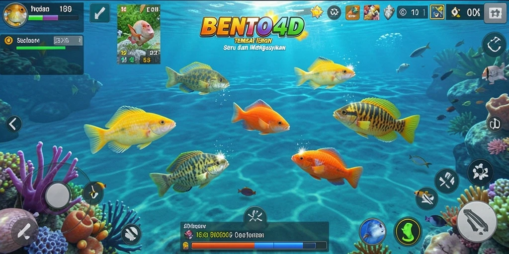 Gameplay Tembak Ikan yang seru dan menggembirakan di BENTO4D.