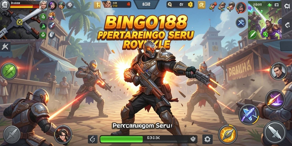 Tampilan gameplay seru BINGO188 dalam pertarungan Battle Royale.