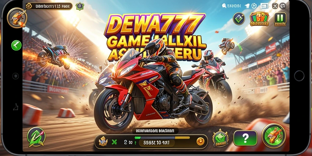 Tampilan mendebarkan dari gameplay balapan DEWA777