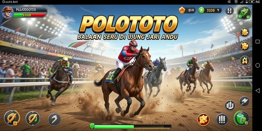 Tampilan gameplay seru dari POLOTOTO dengan berbagai mobil balap.