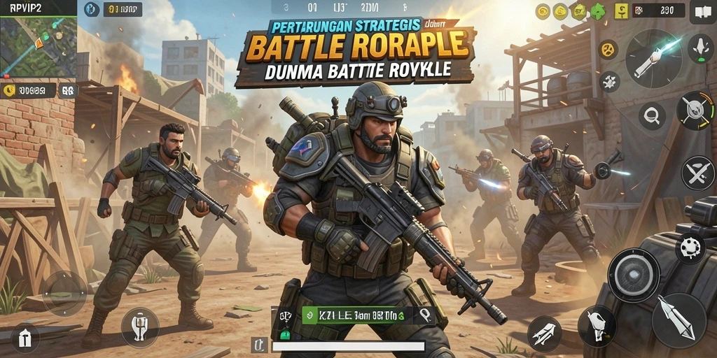 Screenshot RPVIP2 menunjukkan aksi menegangkan dalam gameplay Battle Royale.