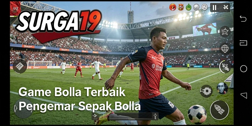 Tampilan gameplay sepak bola yang seru dan mengasyikkan.