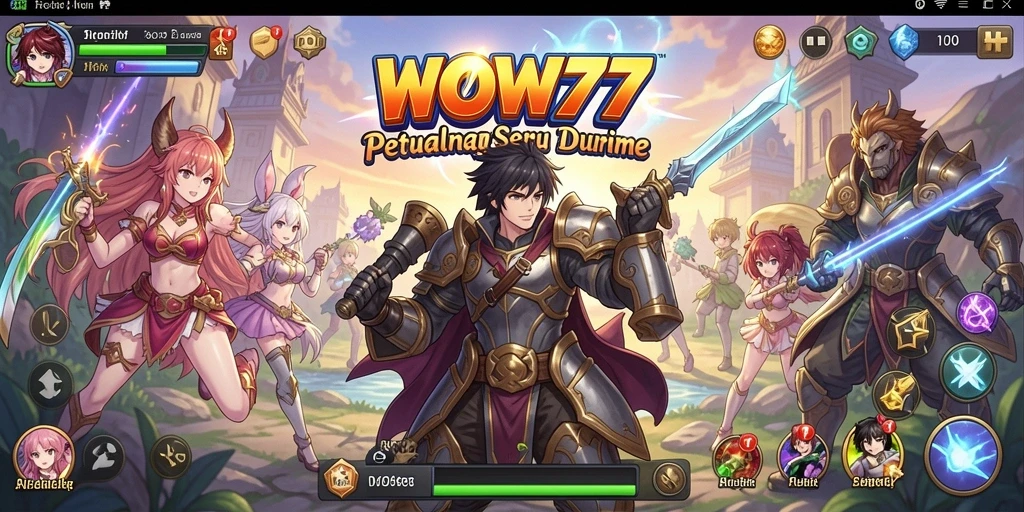 Screenshot WOW77 menunjukkan pertempuran seru dalam gaya anime yang memukau.