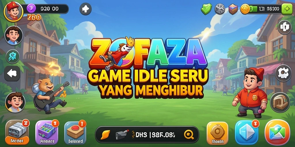Tampilan gameplay ZOFAZA menampilkan dunia yang menawan dan penuh warna.